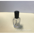 Botella de esmalte de uñas de vidrio transparente vacío con tapa